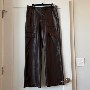 Zara Chocolate Faux Leather Pants